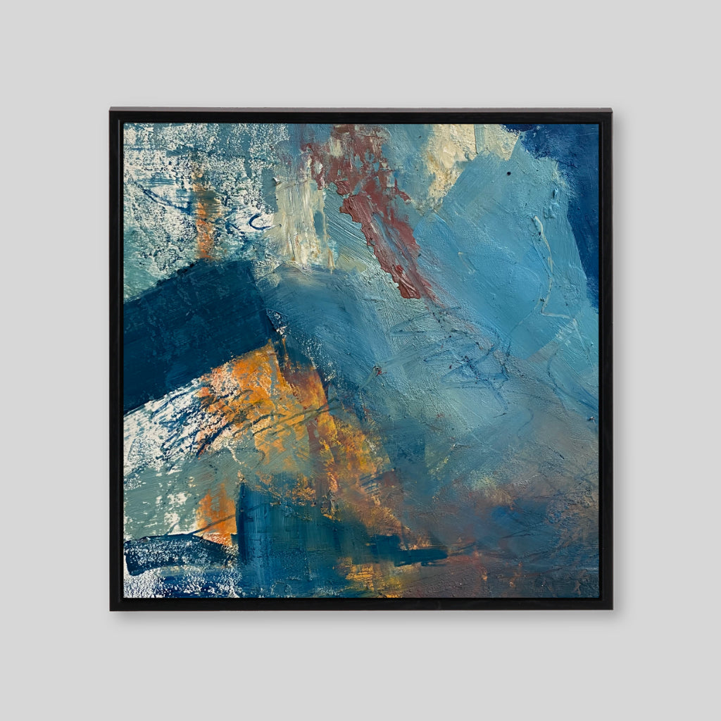 Yellow Crust in Blue wall canvas