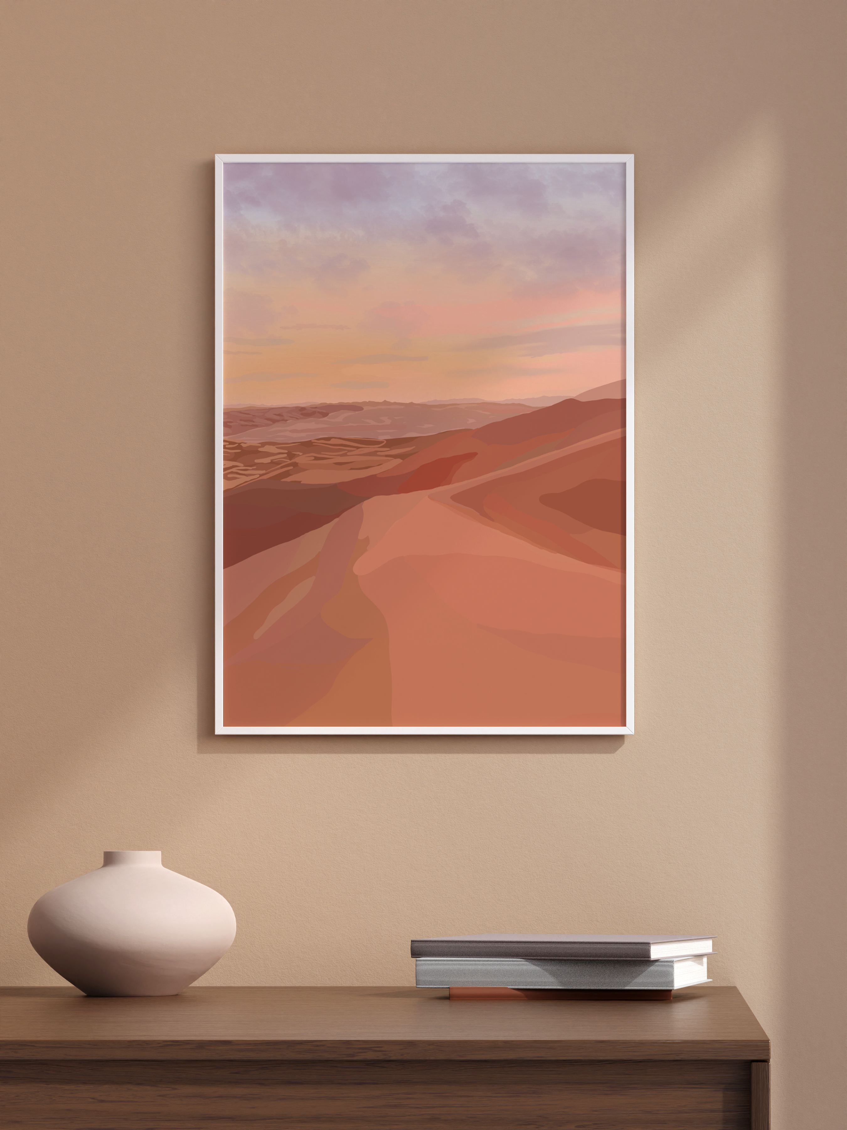 Beige theme desert illustration