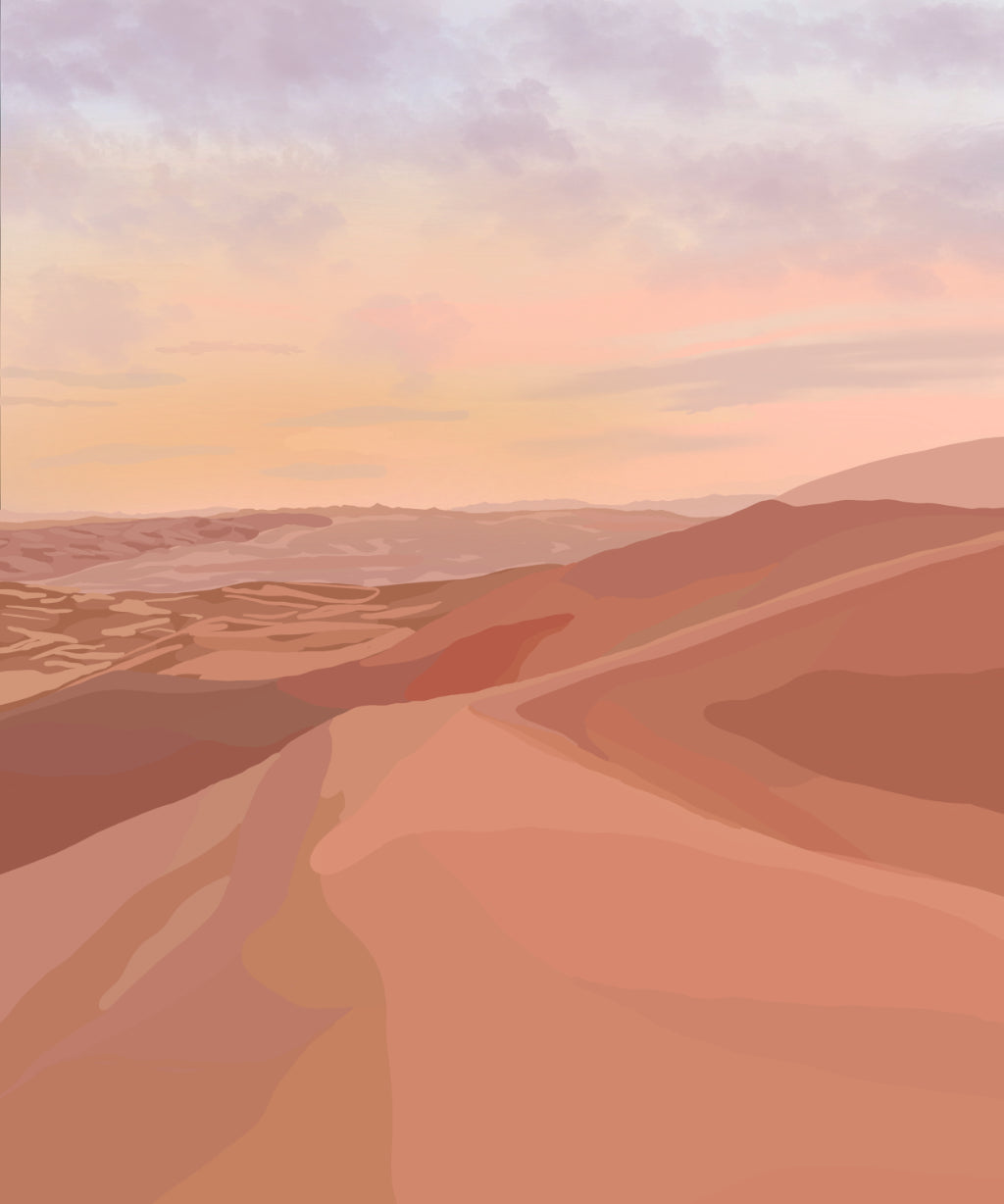 Beige theme desert illustration