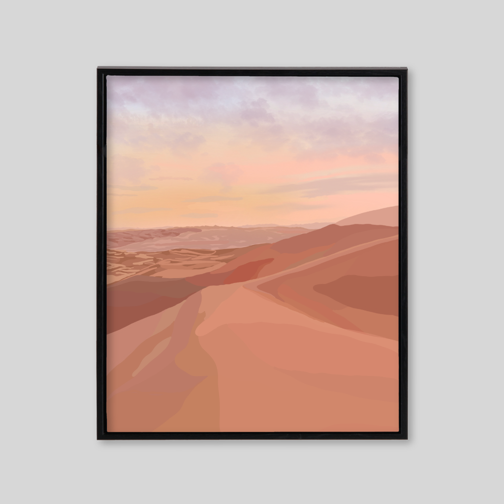 Beige theme desert illustration