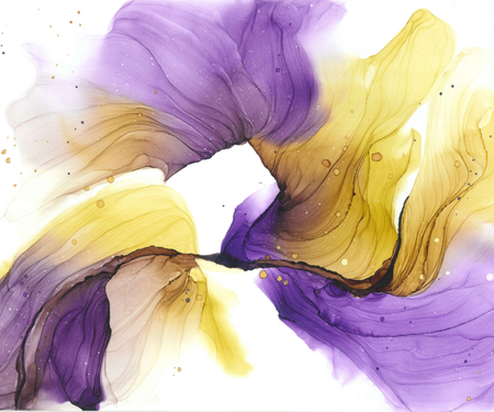 Purple and yellow abstract art 