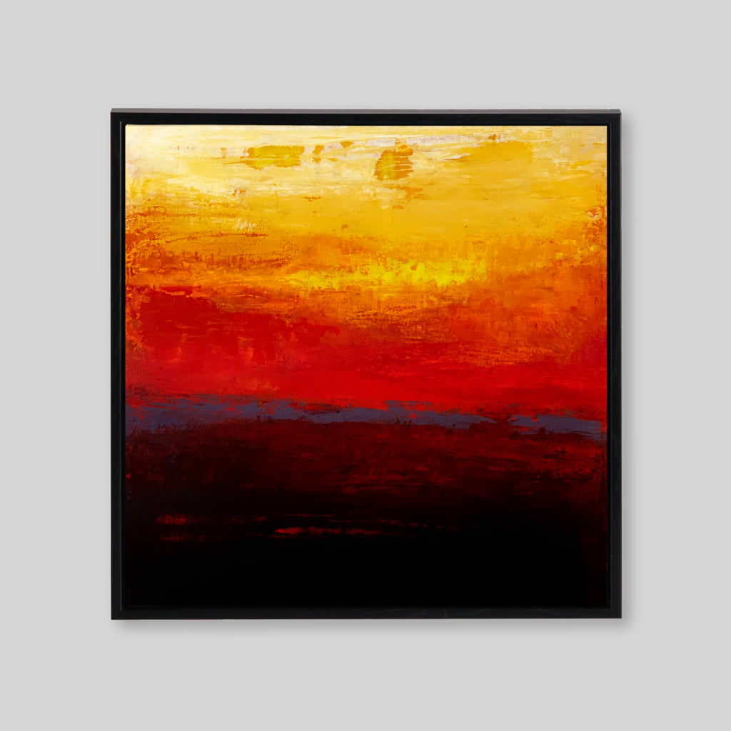 Bright orange sunset painting 
