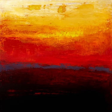 Bright orange sunset painting 